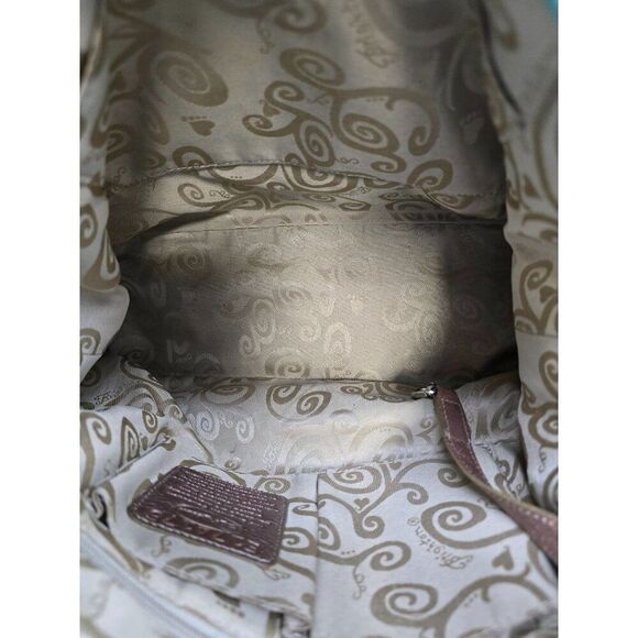 VTG Brighton Crocodile Embossed Faux Leather Shoulder Bag Heart Charm & Silver T - Picture 7 of 11